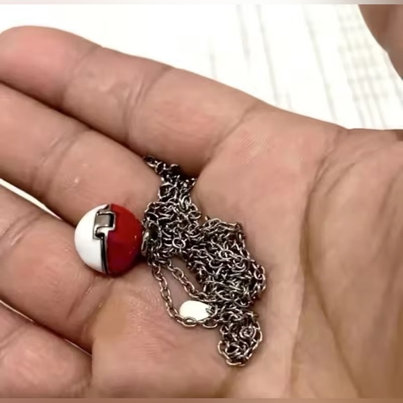 925 Sterling Silver Pokemon Pokeball Enameled Opening Poison Pendant Necklace - Picture 7 of 7